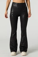 Active Cheetah Print Flare Pant