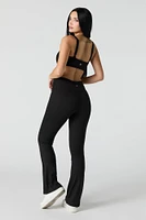 Legging Active à jambe évasée avec bande de taille croisée