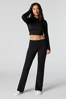 Legging Active à jambe évasée et taille pliée