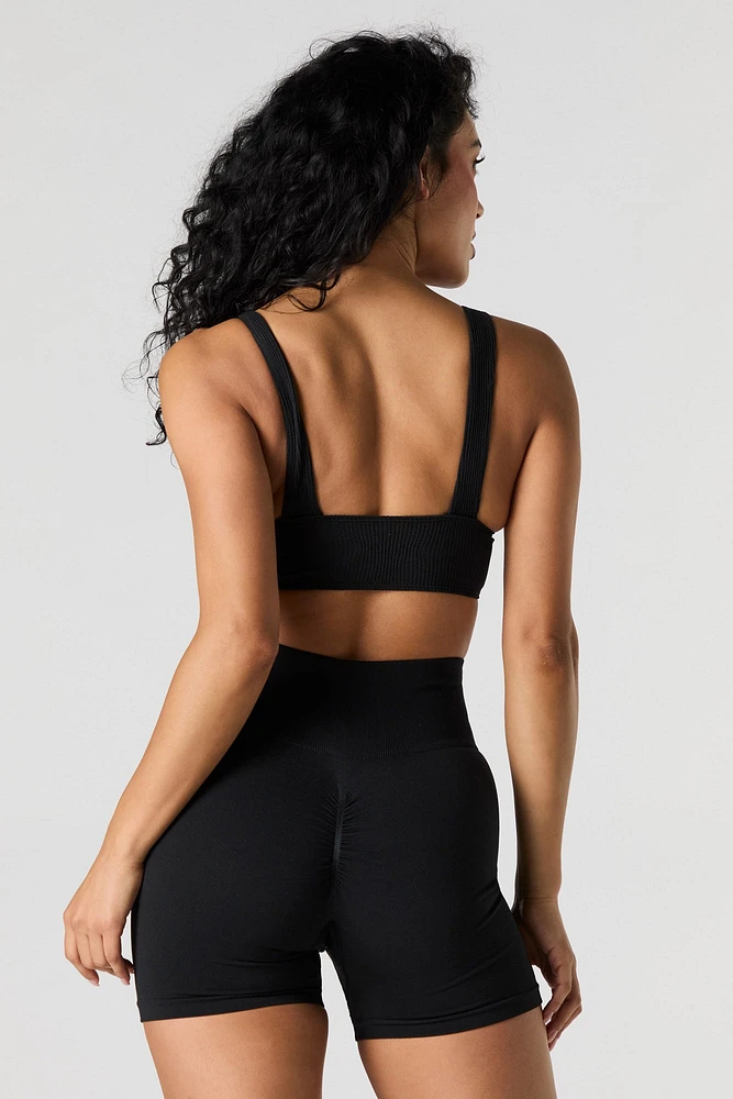 Short Active sans couture ruché au dos