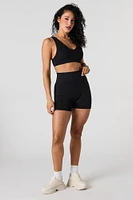 Short Active sans couture ruché au dos