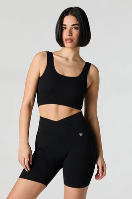 Seamless Ribbed Surplice Biker Short