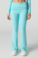 Pantalon Active doux à jambe évasée et taille pliée
