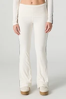 Pantalon Active doux à jambe évasée et taille pliée