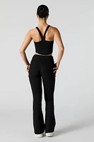 Active Ribbed V Waist Flare Pant