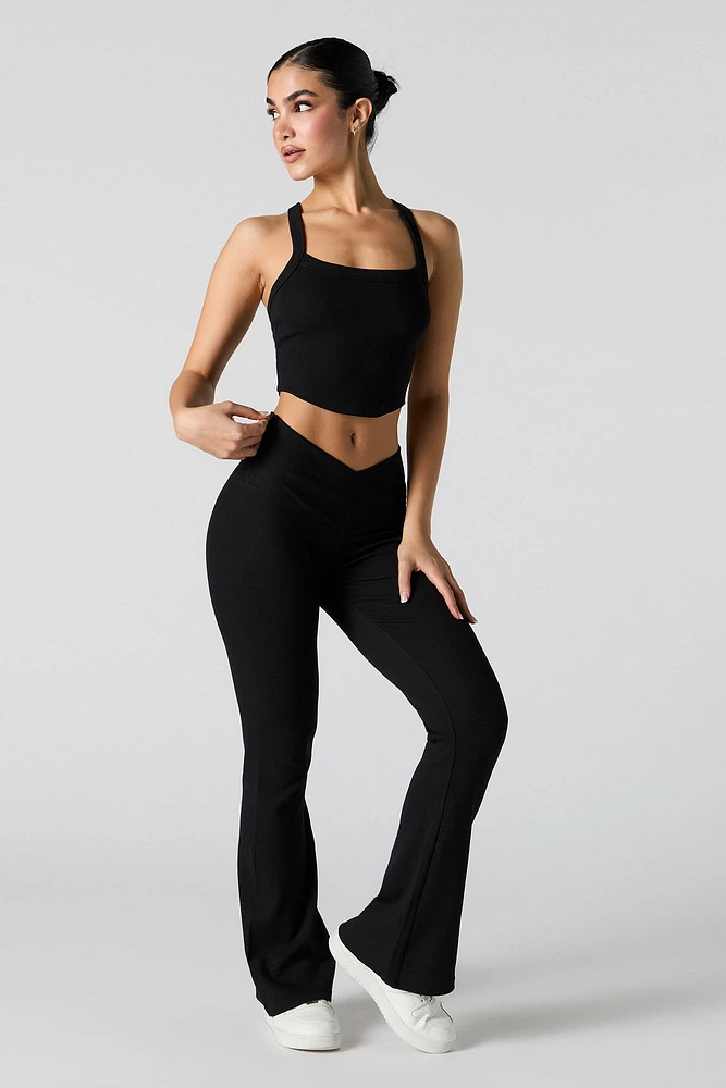 Active Ribbed V Waist Flare Pant