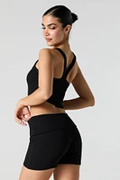 Short côtelé à bande de taille repliée Active