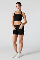 Active Ribbed Foldover Waist Short