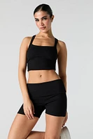 Short côtelé à bande de taille repliée Active