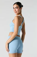 Active Ribbed Foldover Waist Short