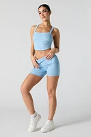 Active Ribbed Foldover Waist Short