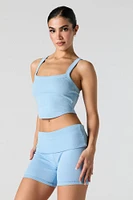 Active Ribbed Foldover Waist Short