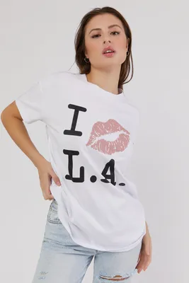 T-shirt graphique oversize I Love LA