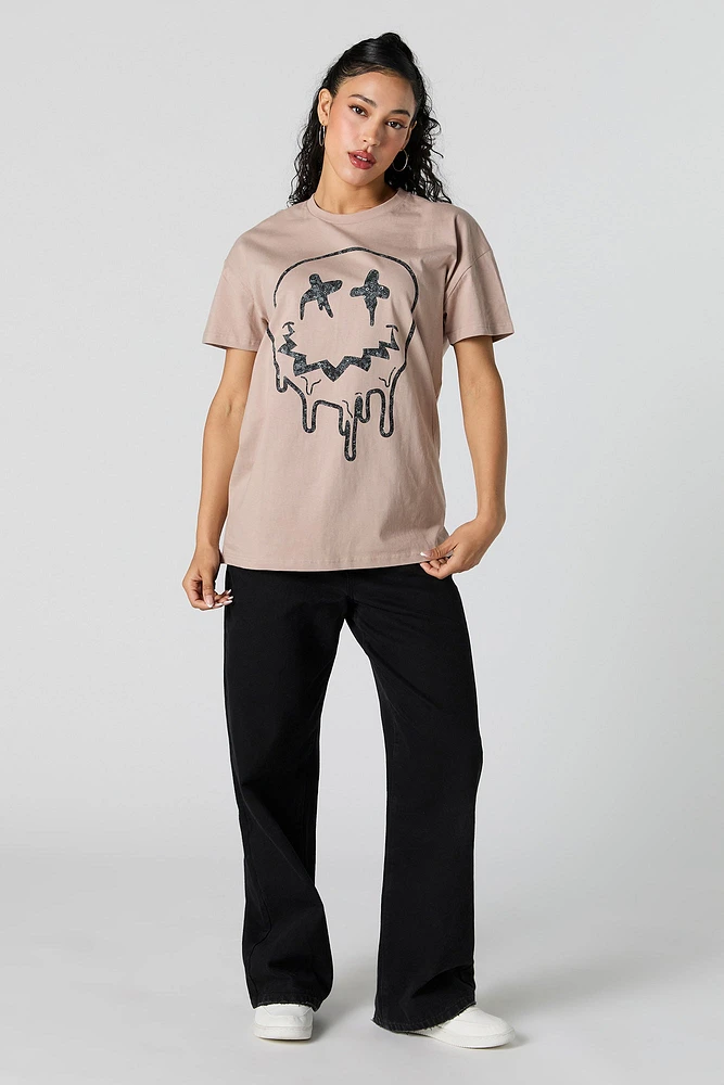 Dripping Smiley Graphic T-Shirt