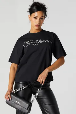 Rhinestone California Graphic T-Shirt