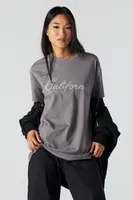 Rhinestone California Graphic Boyfriend T-Shirt