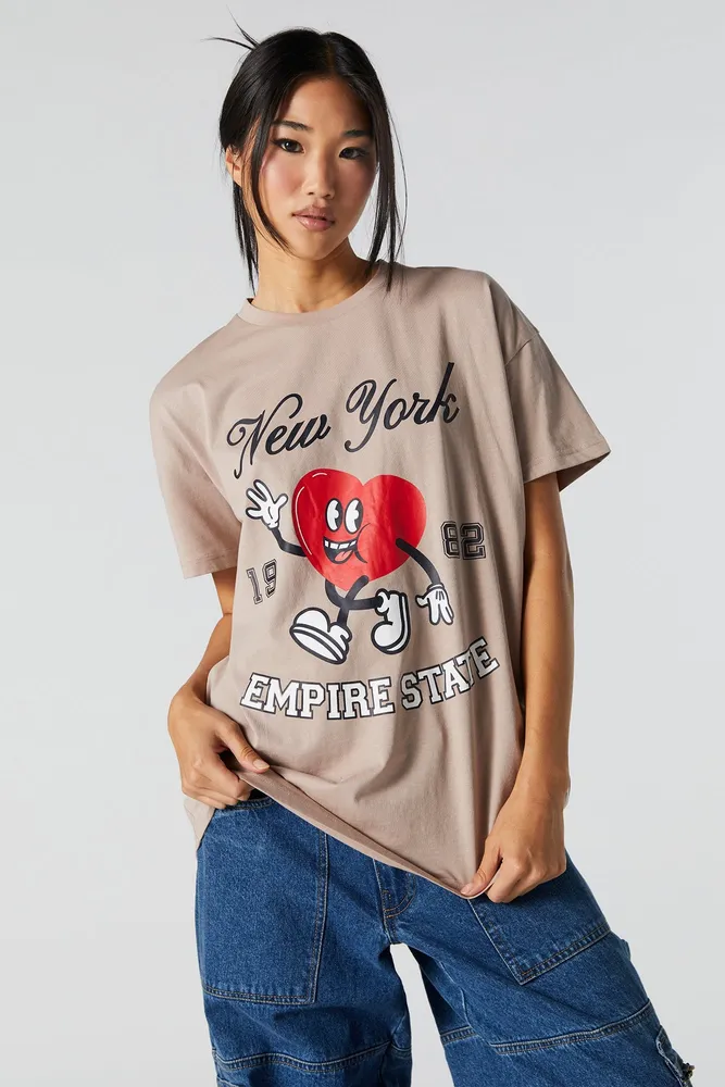 NY Empire State Graphic Boyfriend T-Shirt