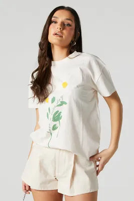 Flowers Oversized Graphic T-Shirt