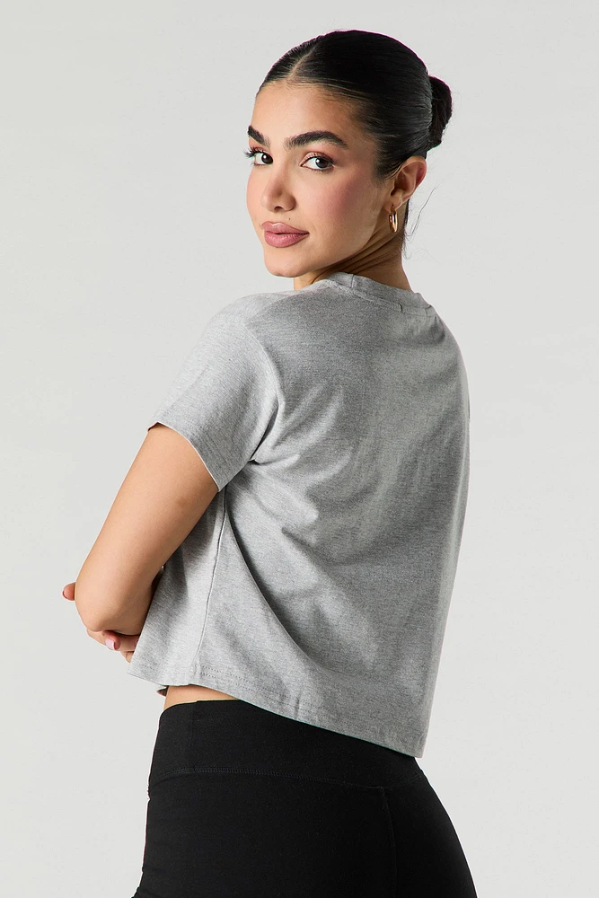 Strong & Courageous Puff Print Cropped T-Shirt