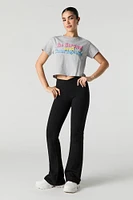 Strong & Courageous Puff Print Cropped T-Shirt