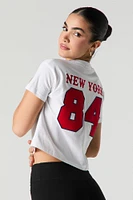 T-shirt court avec motif brodé New York 1984