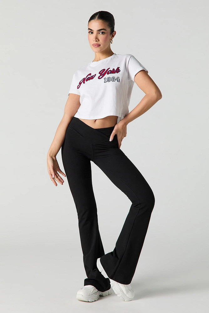 T-shirt court avec motif brodé New York 1984