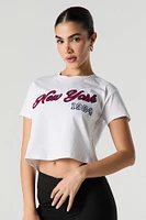 T-shirt court avec motif brodé New York 1984