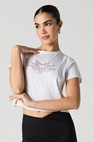 T-shirt court à imprimé Coeur avec pierres du Rhin