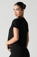 Buckle Up Buttercup Rhinestone Cropped T-Shirt