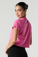 T-shirt court avec motif brodé Sweet Strawberries