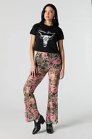 Cowboy Dreams Rhinestone Graphic Cropped T-Shirt