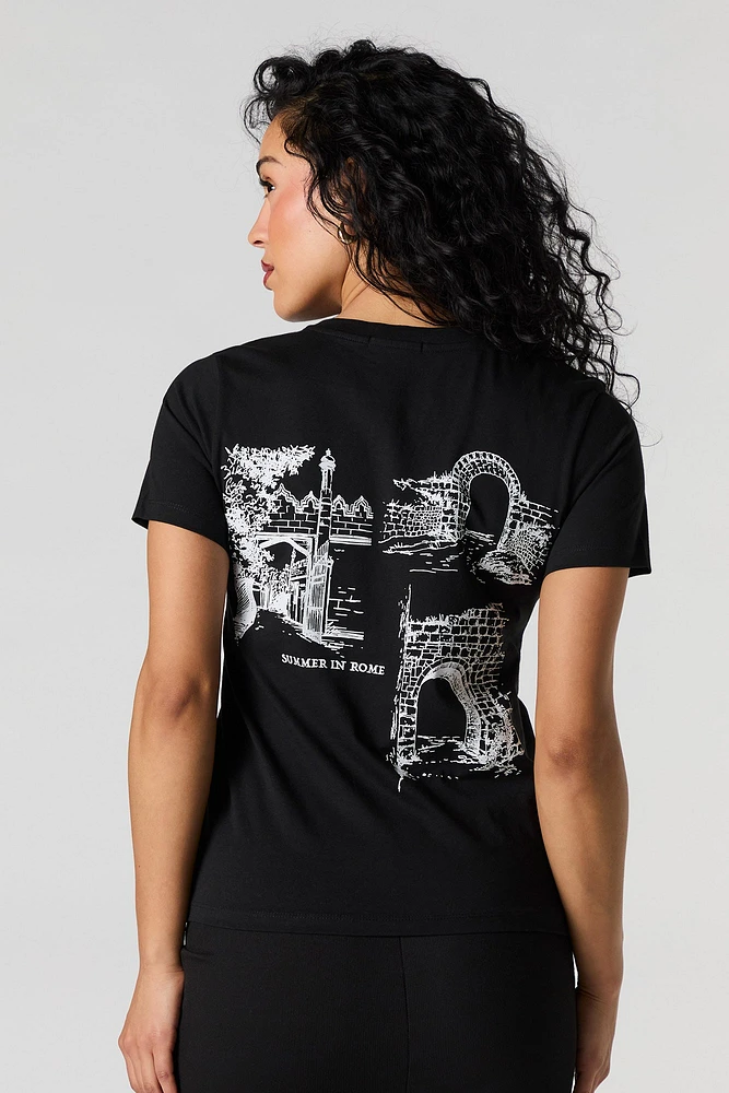 T-shirt avec motif brodé Rome