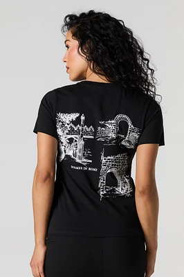 T-shirt avec motif brodé Rome