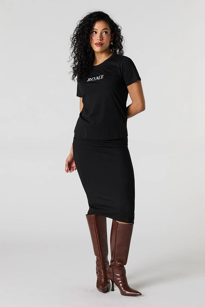 T-shirt avec motif brodé Rome