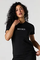 T-shirt avec motif brodé Rome