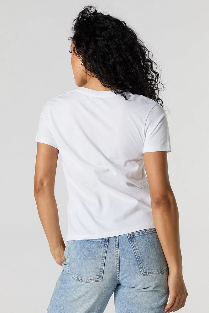 T-shirt à imprimé Cherry Pop avec pierres du Rhin