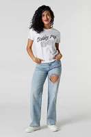T-shirt à imprimé Cherry Pop avec pierres du Rhin