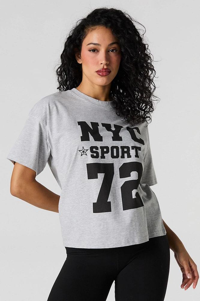 T-shirt décontracté à imprimé NYC Sport