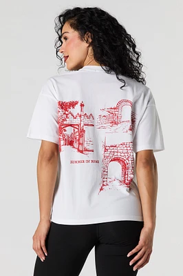 T-shirt décontracté avec motif brodé Rome