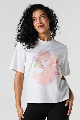 Valentines Puppy Graphic Relaxed T-Shirt