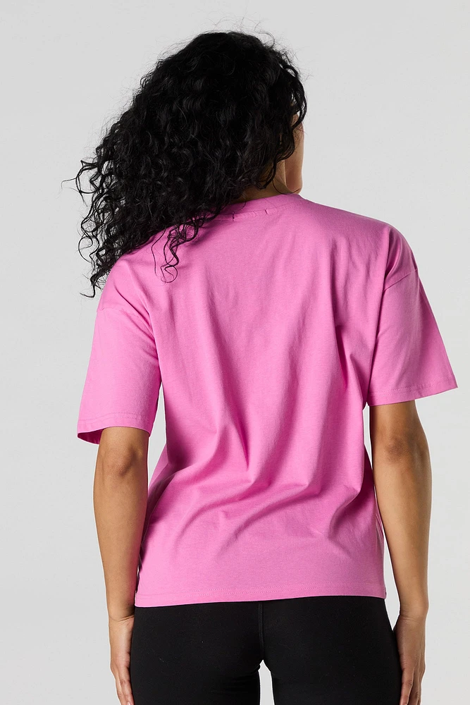T-shirt décontracté à imprimé Cherry Pop avec pierres du Rhin