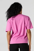 T-shirt décontracté à imprimé Cherry Pop avec pierres du Rhin