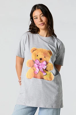 Bow Bear Graphic Tunic T-Shirt