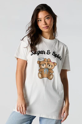 Sugar & Spice Puff Print Graphic Tunic T-Shirt