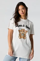 Sugar & Spice Puff Print Graphic Tunic T-Shirt