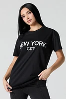 T-shirt de coupe garçonne à imprimé New York City