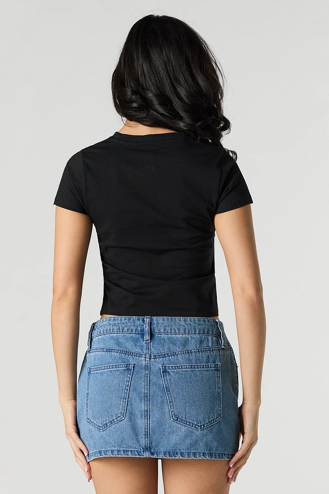 Meowdy Purrtner Graphic Cropped T-Shirt