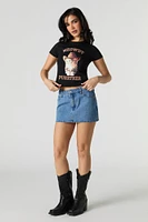 T-shirt court à imprimé Meowdy Purrtner