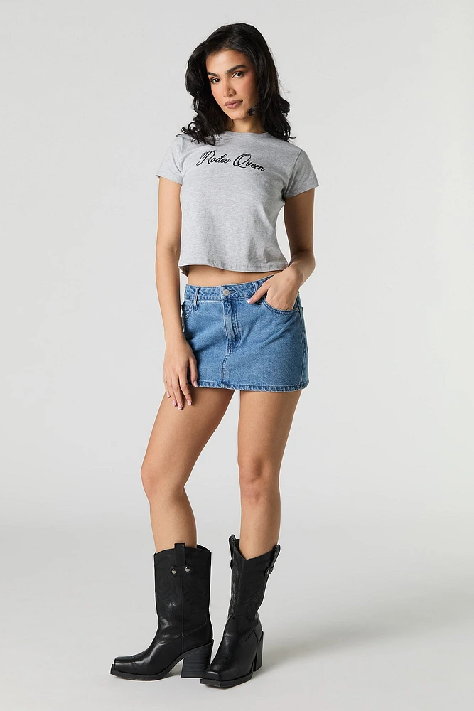 T-shirt court avec motif brodé Rodeo Queen