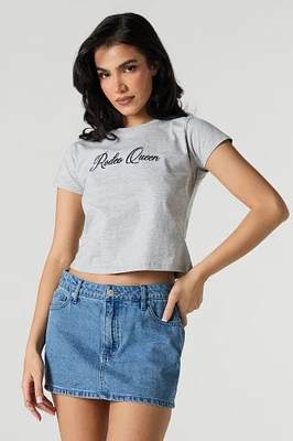 T-shirt court avec motif brodé Rodeo Queen
